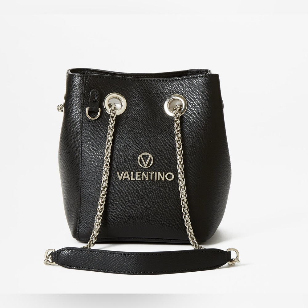 Valentino crossbody silver chain bucket bag